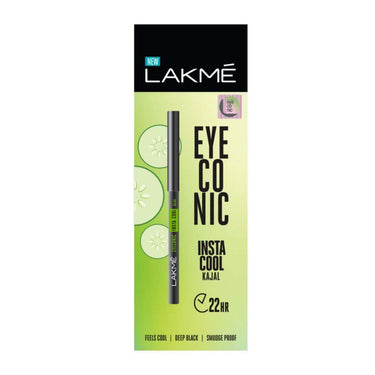 LAKMÉ Eyeconic Insta Cool Kajal, Black, Matte Finish Cooling Kohl Liner with Cucumber, Twist Up Pencil, 0.35 g & Absolute Perfect Radiance Brightening Day Cream 50g